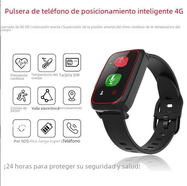 4G todo Netcom reloj inteligente para los ancianos de la frecuencia cardíaca Presión Arterial control temperatura corporal posicionamiento GPS impermeable llamada caída pulsera
