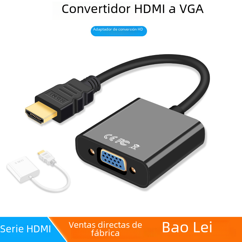 HD HDMI a VGA Adaptador convertidor de conector con banda de audio para la computadora HDMI a VGA soporte HDCP