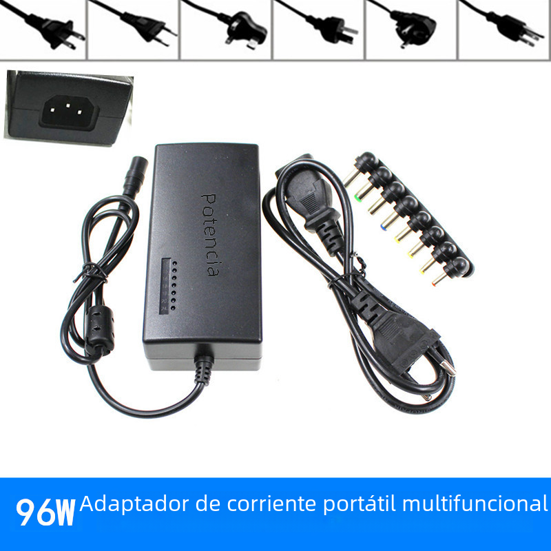 Adaptador de corriente de múltiples funciones directo de fábrica 96W fuente de alimentación portátil 12 ~ 24V cargador universal ajustable V