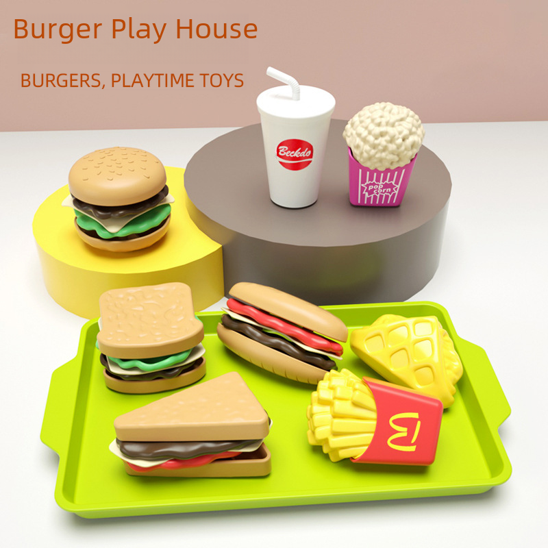 Children's Play Food Set, Realistic Mini Burger Combination for Boys and Girls, Disassemblable, Great Gift Toy
