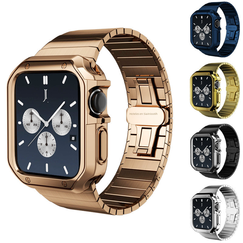Applewatch Apple Watch 10 Ultra 8/7 correa de metal de generación con caja de galvanoplastia TPU