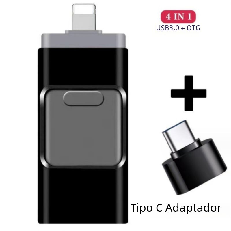 Venta al por mayor OTG para Apple teléfono móvil USB flash disco tipo-c Android Ordenador de doble uso USB Cuatro en Uno 4in1 Push-Pull