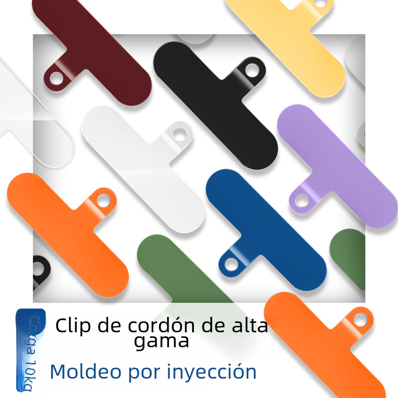 Junta de cordón de teléfono móvil pieza de clip fija pieza colgante Shell etiqueta trasera transparente teléfono pieza colgante hebilla pulsera parche tarjeta anti-Perdida