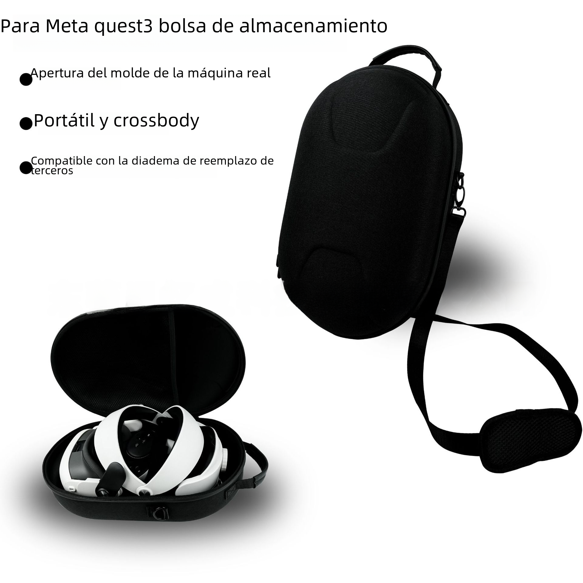 Estuche de transporte cruzado portátil para Meta Quest 3 Vr, accesorios para auriculares, caja de almacenamiento para ordenador Digital/accesorios para dispositivos inteligentes