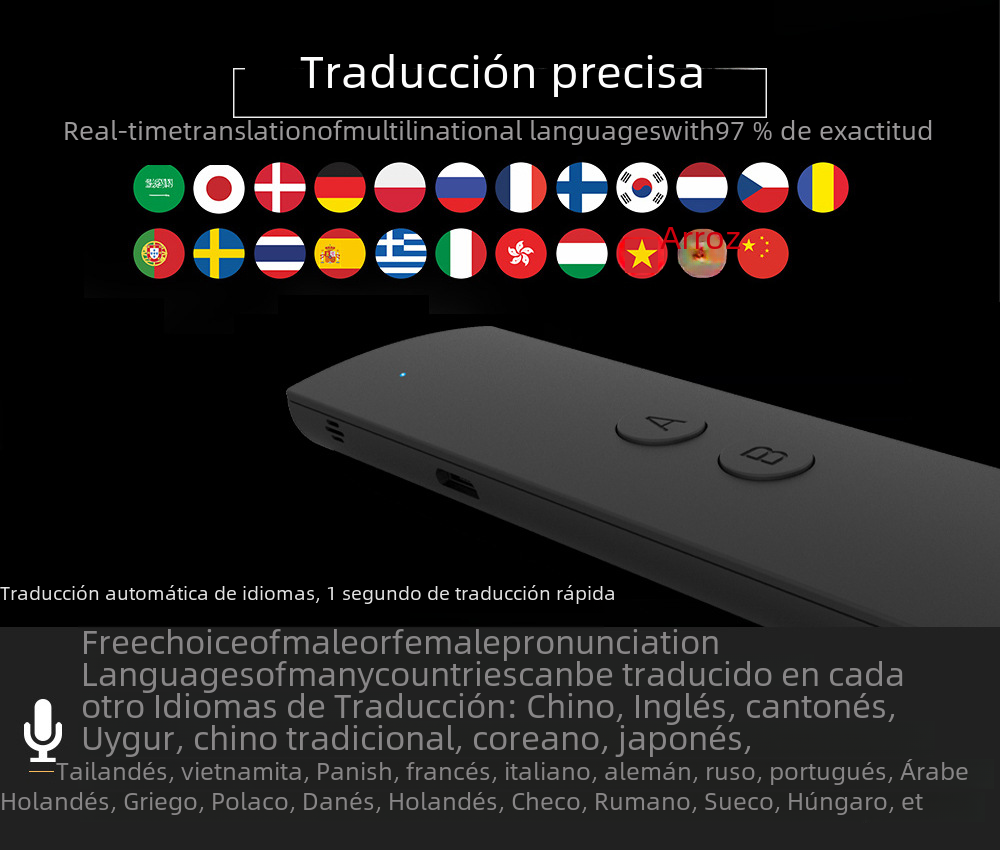 Máquina de traducción T6 traductor inteligente traducción Bluetooth palo traducción multi-idioma con traducción fuera de línea ventas directas de fábrica