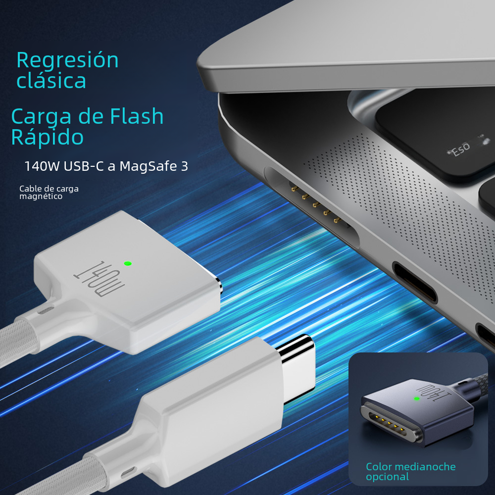 Transfronterizo nuevo modelo privado para MacBook aire portátil carga PD140w magsafe3 Cable de generación