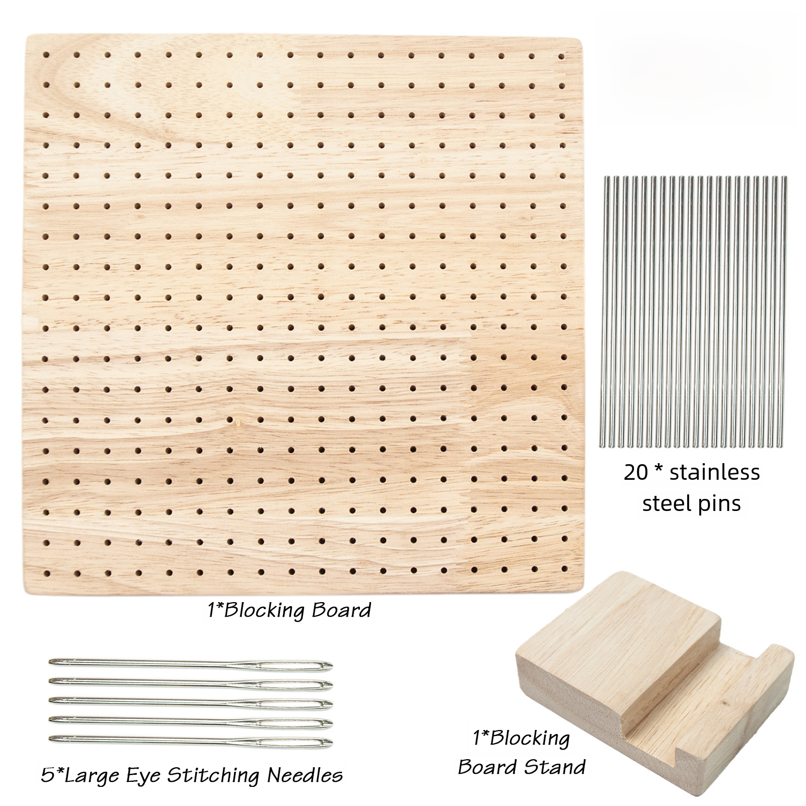 DIY Handmade Wool Crochet Doily 23.5*23.5*2cm Square Crochet Shaping Tool with 20 Shaping Pins