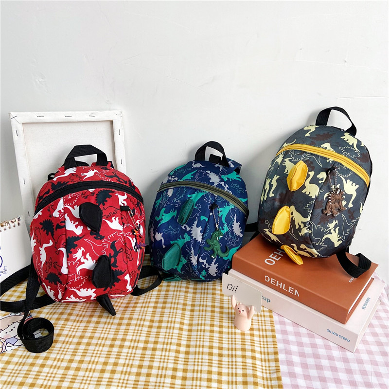 Children's Backpack Unisex Toddler Anti-lost Small Backpack Cartoon Dinosaur School Bag Kids Outdoor Light Double Shoulder Bag