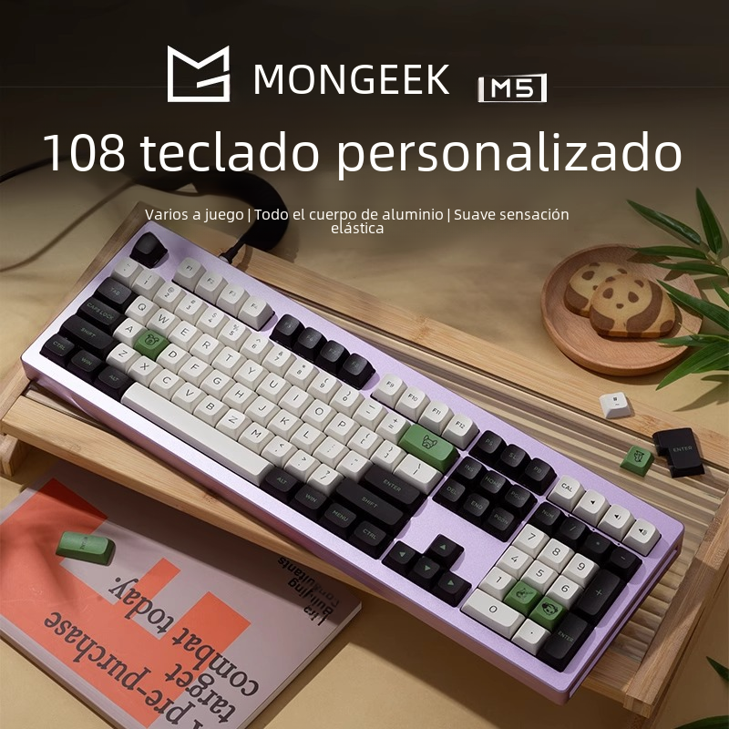 Magic Geek M5 QMK Aluminium Tuo Tuo 108 Kit de teclado mecánico personalizado Soporte con cable VIA Personalizado