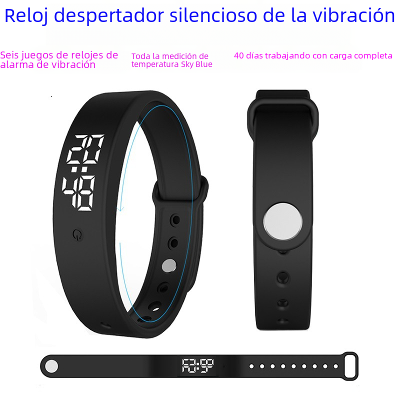 Recordatorio de vibración de carga reloj de alarma silencioso que mide la temperatura corporal estudiante impermeable moda coreana reloj inteligente fábrica al por mayor