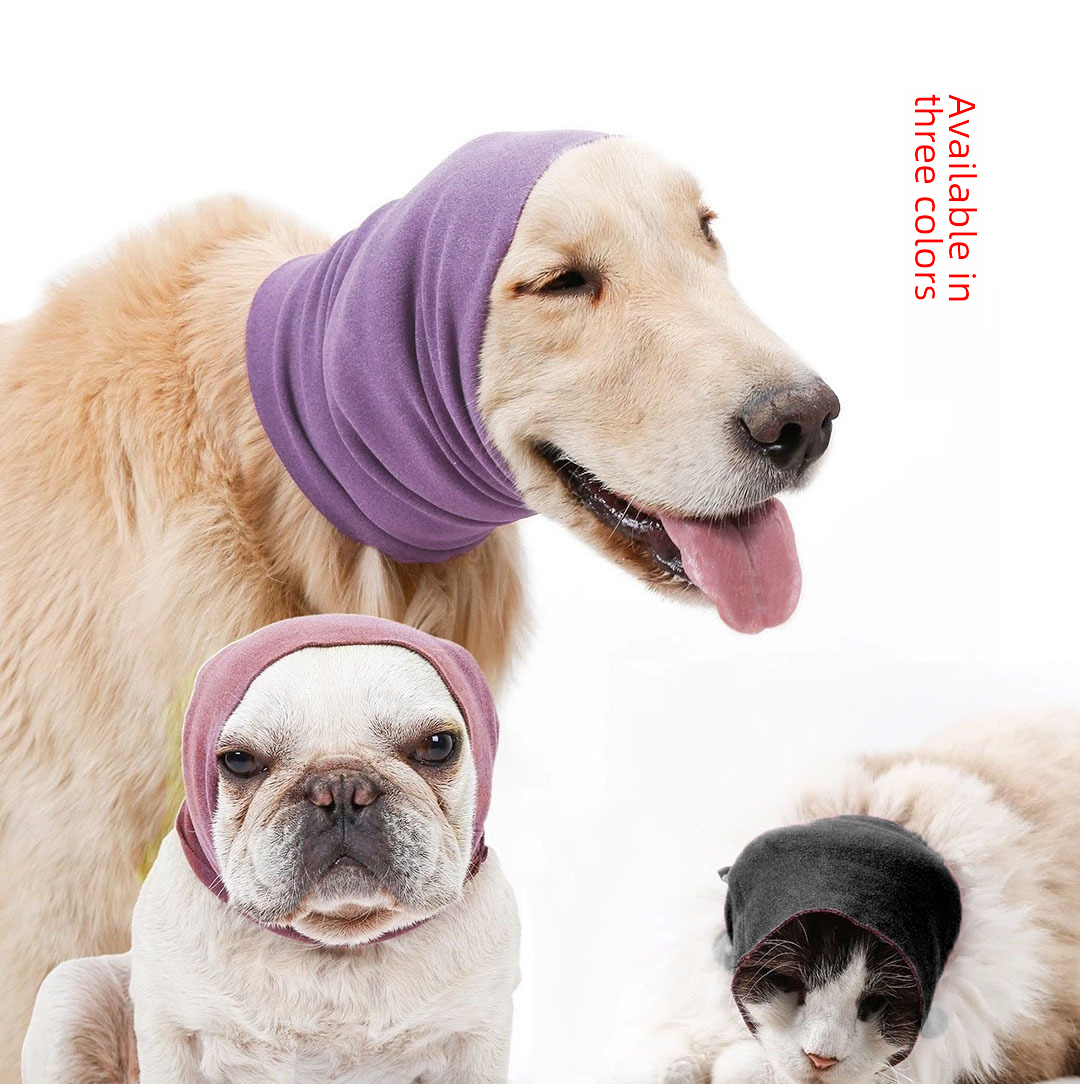 Dog grooming noise-blocking ear covers for cats, high elasticity, soft and warm, stress-relieving pet ear covers, scarf, wholesale