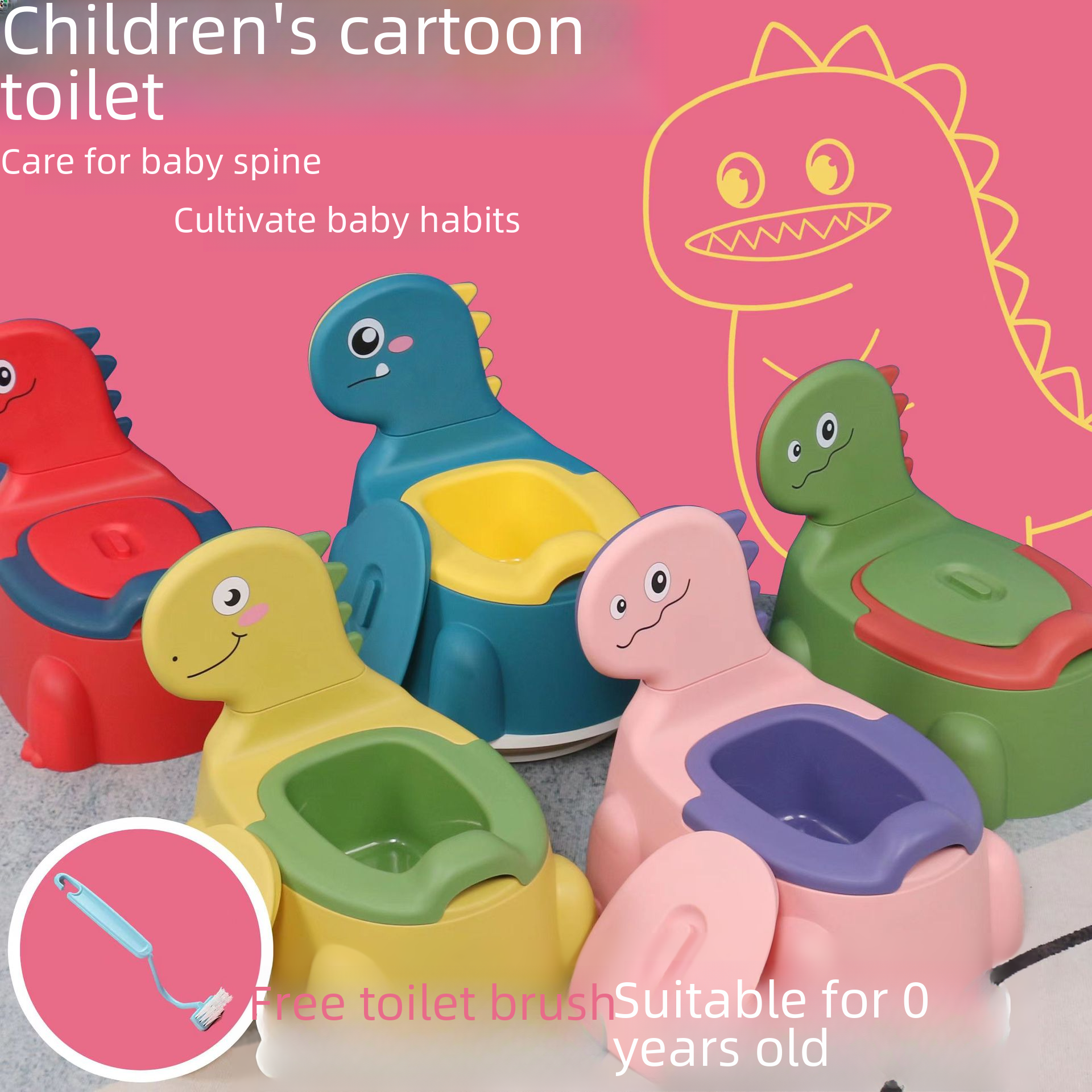 Children's toilet seat cartoon thickened special for kids basin baby urine basin mythical creatures toilet magic tool