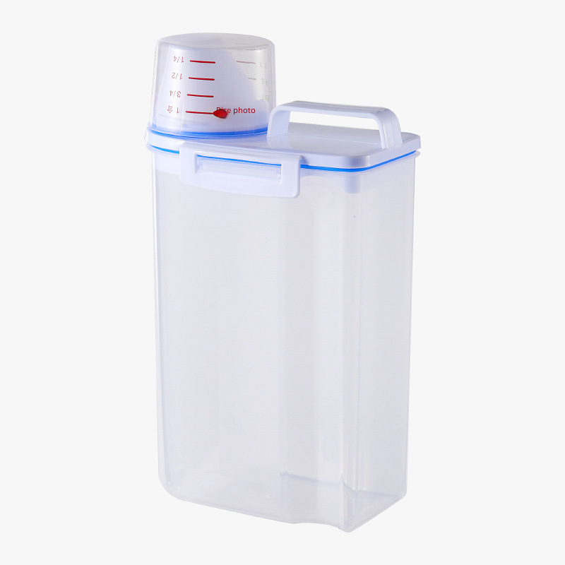 Japanese-style Rice Container, Plastic Kitchen Airtight Canister, Rice Bin, Storage Jar, Transparent Grain & Cereal Organizer