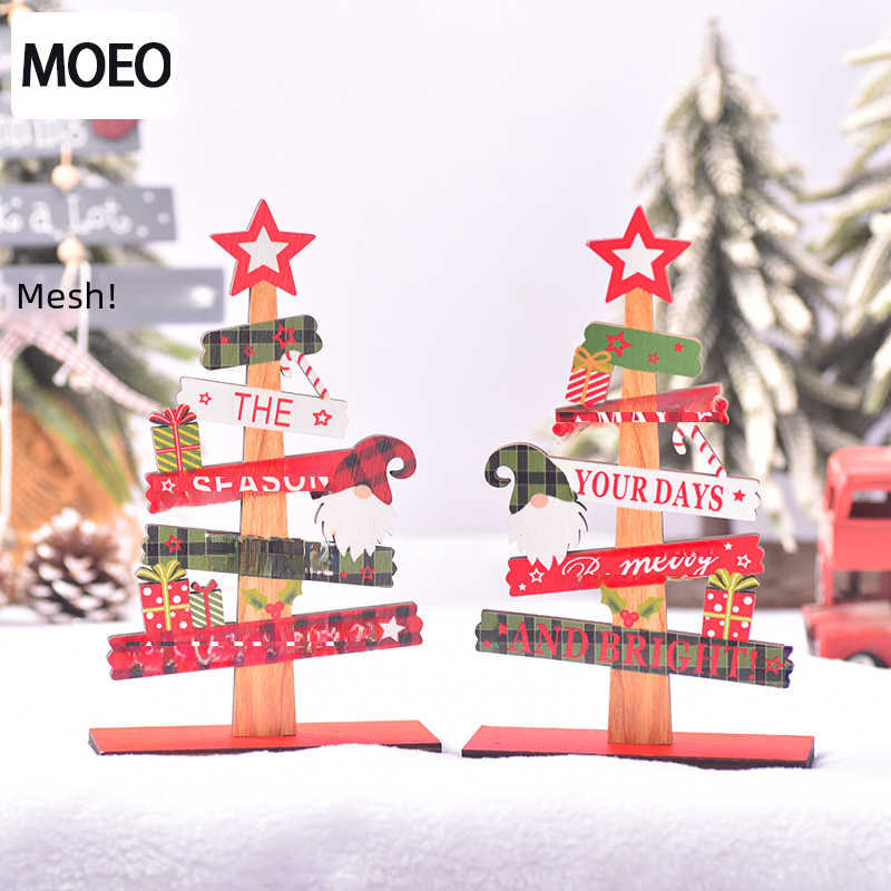Christmas ornament Christmas tree ornament, disassemblable wooden table ornament, Christmas scene decoration props, Christmas decoration item