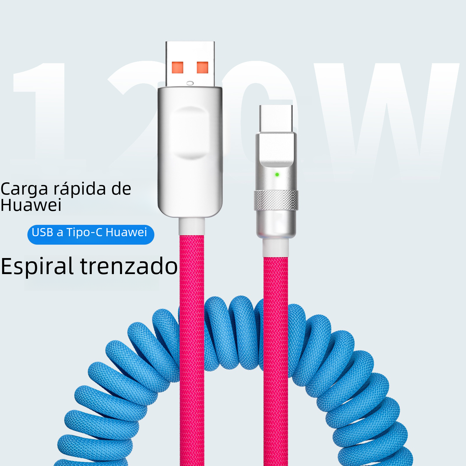 Cable de carga del cliente de la máquina de carga súper rápida de metal 120w para huawei tipo-c apple pd spring cable de datos telescópico