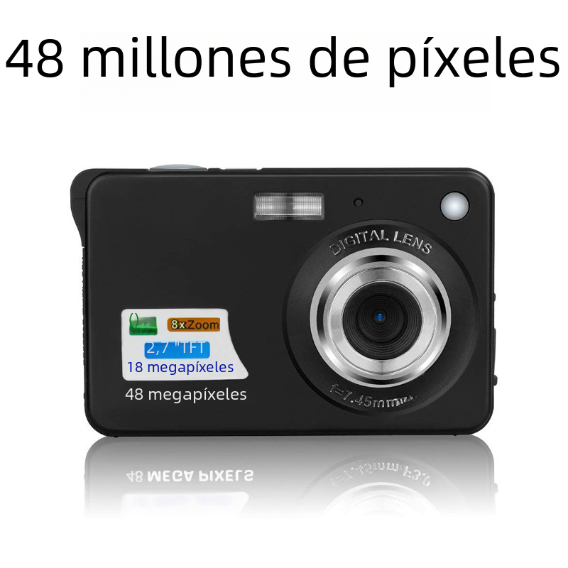 Cámara digital de alta definición CCD de tres cámaras D6 con películas, cámara de música, pantalla táctil, autorretrato de estudiante, cámara retro