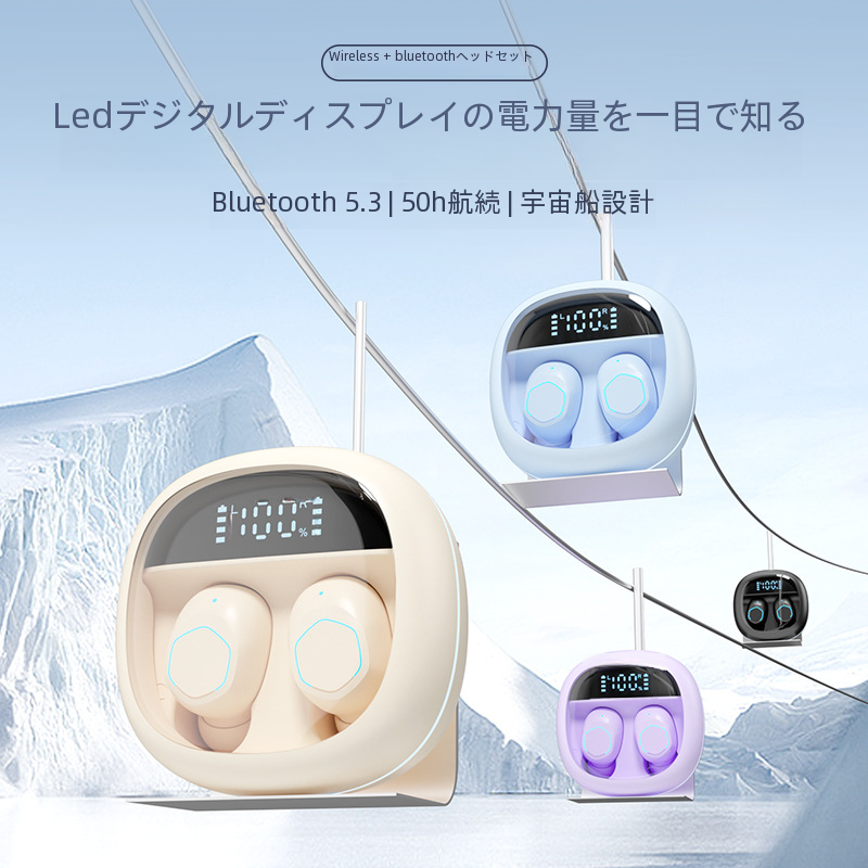 M41 新しいワイヤレス Bluetooth イヤホンインイヤー 5.3 透明インテリジェントデジタルディスプレイノイズリダクション長いバッテリー寿命|undefined