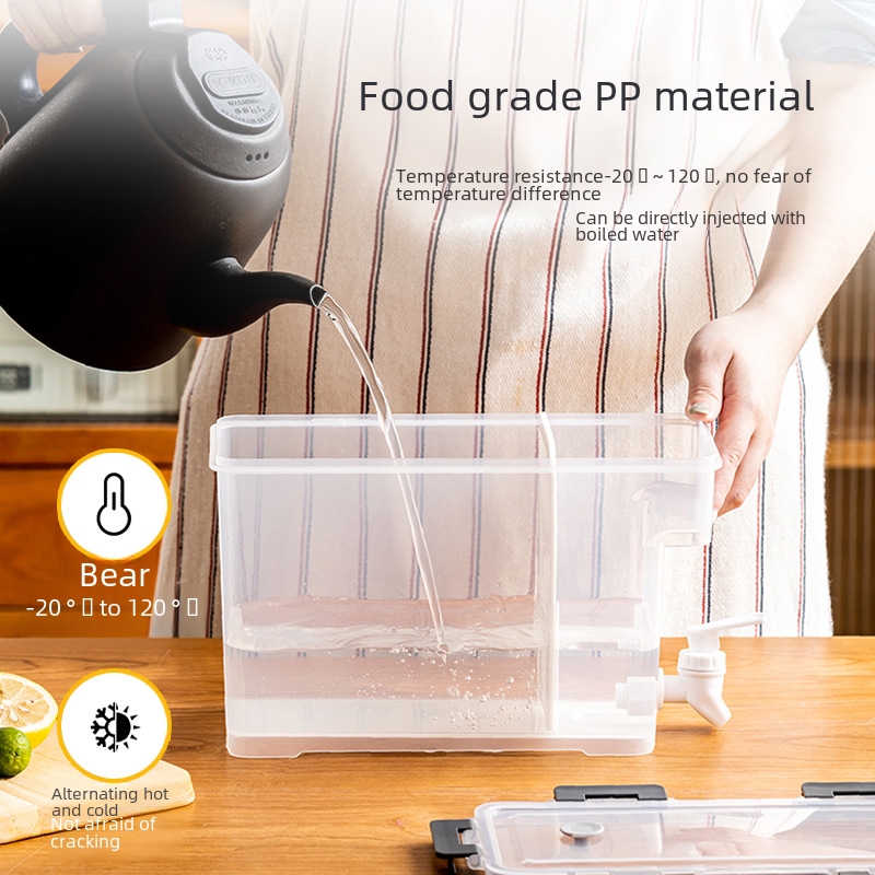 Cold kettle with faucet can be placed in the refrigerator. Summer household large-capacity sealed thickened fruit tea divider kettle