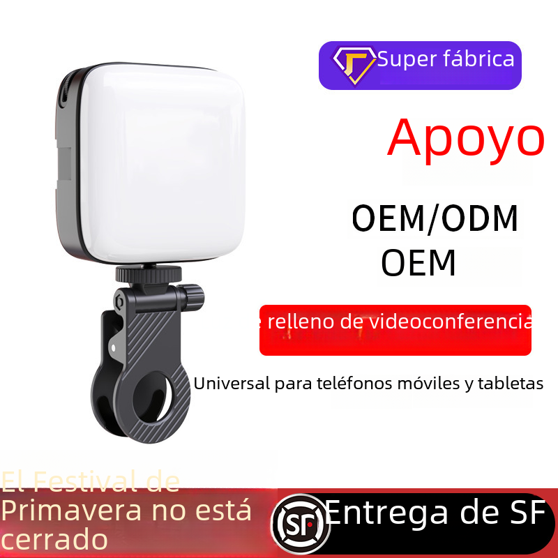 Luz de relleno teléfono móvil transmisión en vivo luz de iluminación de belleza Luz de bolsillo RGB Luz de techo led a todo color luz de raqueta de carga USB