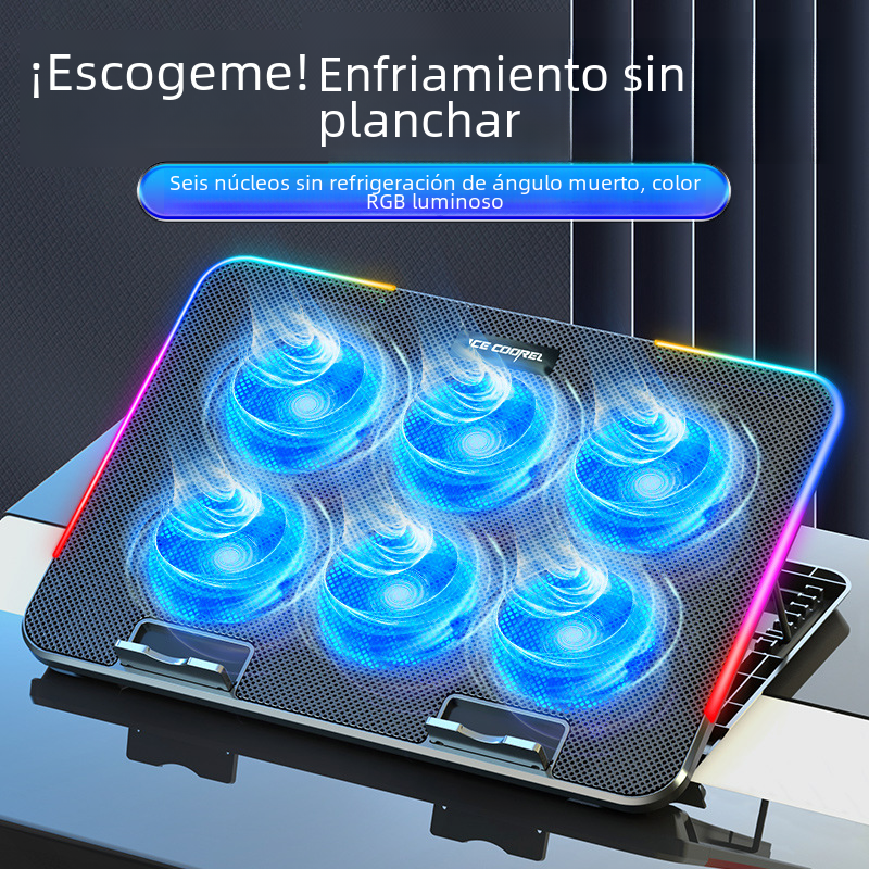 Core bingzun A9R radiador portátil 6-Core refrigerado por aire mudo juego libro de refrigeración base RGB soporte de refrigeración