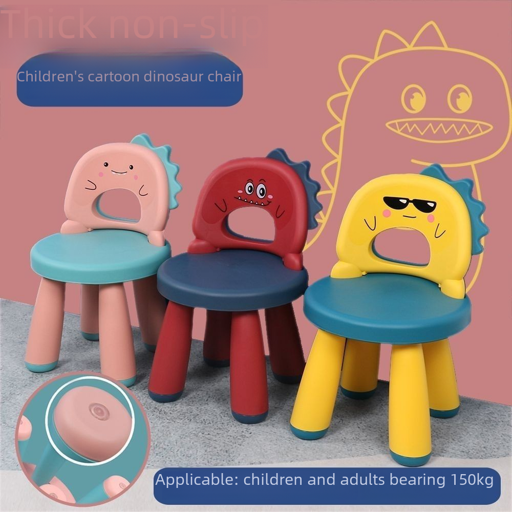 Children's backrest chair plastic simple reading study chair small stool multi-color kids table and chair for home use