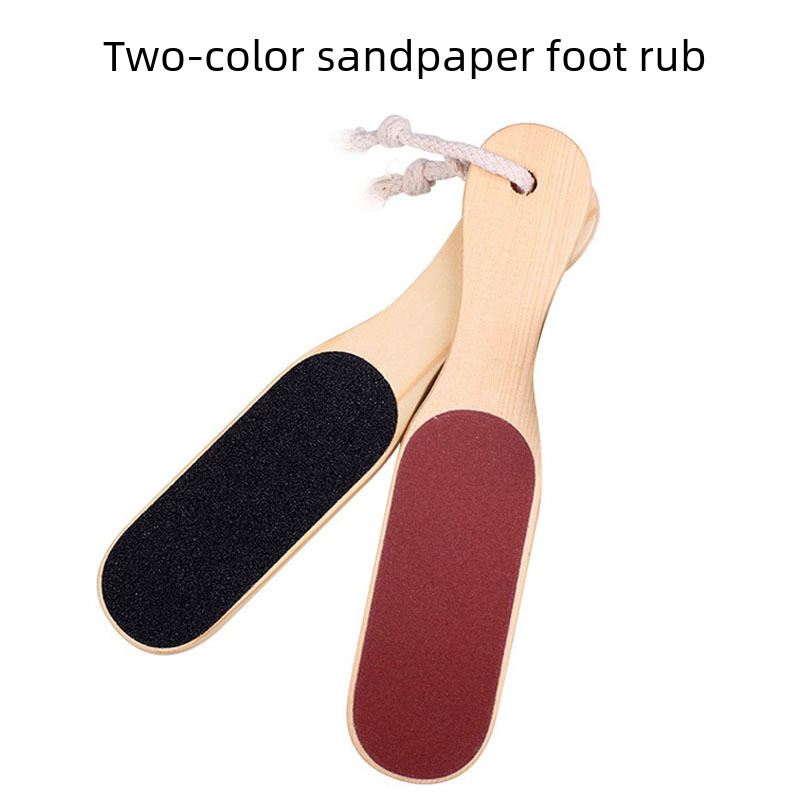 Remove dead skin calluses, foot file, pedicure tool, foot skin rubbing, foot file, pumice stone wooden handle, double-sided foot grinder