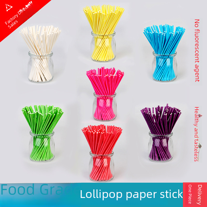 Wholesale healthy food grade paper sticks chocolate candy fruit hearts colored paper sticks candy 15cm
