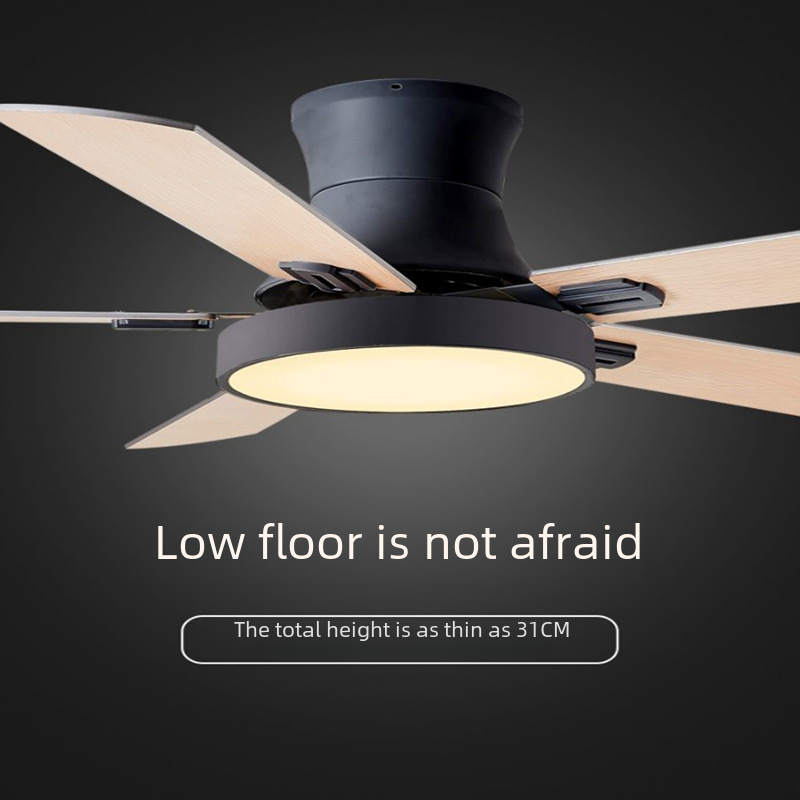 Ceiling fan lamp with built-in fan, minimalist pendant lamp for dining room, ceiling fan light for living room, home use, bedroom electric fan lamp, silent
