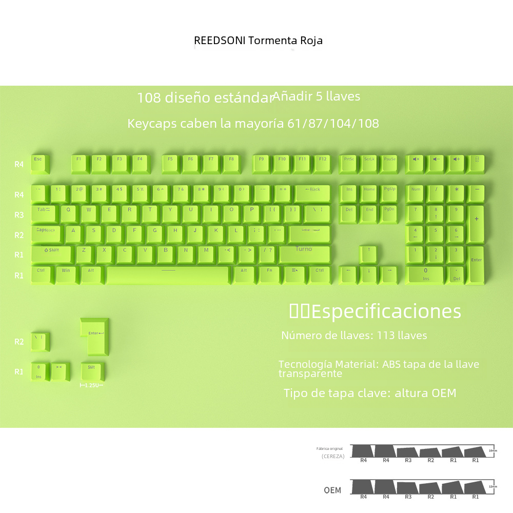 Teclado translúcido ABS 87/negro blanco 104 bicolor 980K cerrado 108 teclado mecánico ventas directas de fábrica