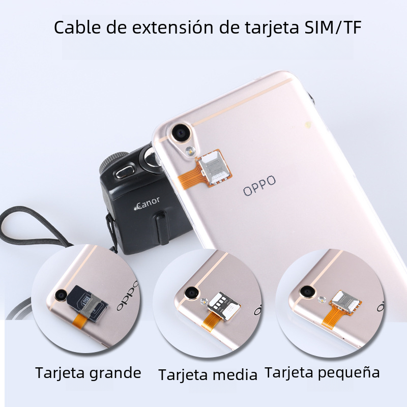 Aplicable a Android cable de extensión de tarjeta SIM 4G teléfono móvil tarjeta de memoria Tarjeta de cambio etiqueta pequeña tarjeta dos-a-uno nano horizontal Huawei