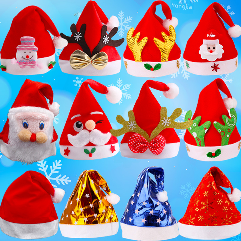Christmas hat for children, Santa hat, adult deer headdress, cartoon kindergarten small gift, Christmas decoration