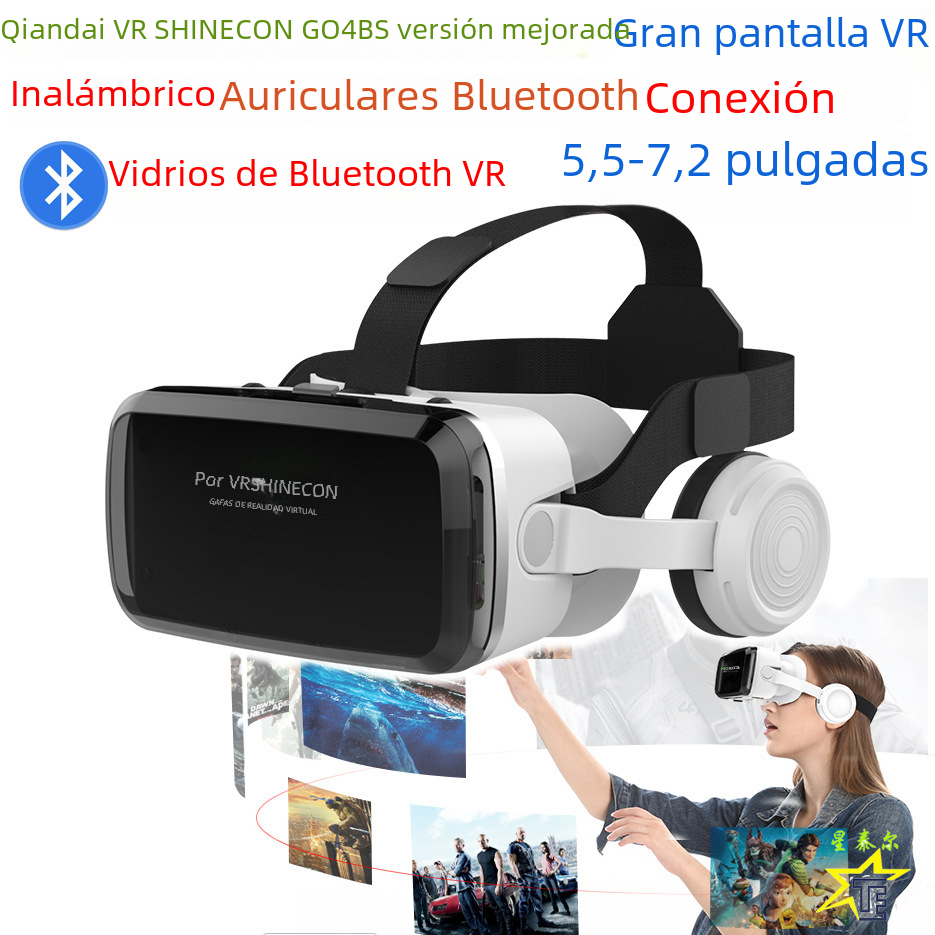 Qiandai vrshinecon g04bs auricular Bluetooth VR gafas teléfono móvil 3D Realidad Virtual auriculares versión VR gafas