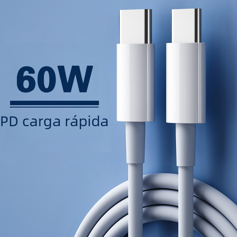 60W doble tipo-c cable de datos CTOC cable de carga rápida para Huawei portátil Tablet PD cable de datos macho a macho