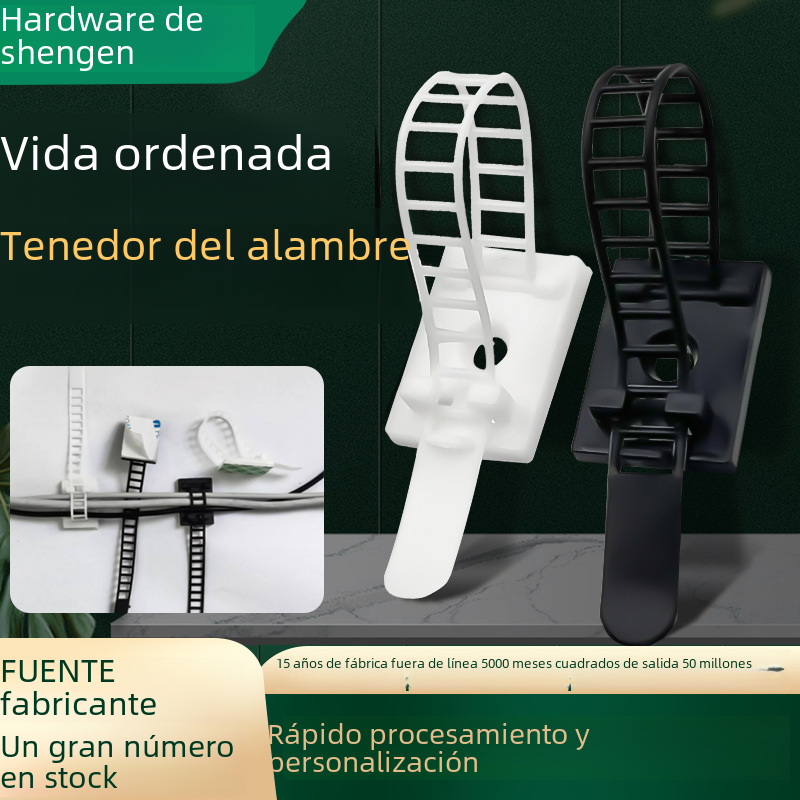 Correa ajustable asiento fijo Act-17 abrazadera de Cable adhesivo sin perforación Clip de gestión de cables de nailon componente electrónico tarjeta de Cable