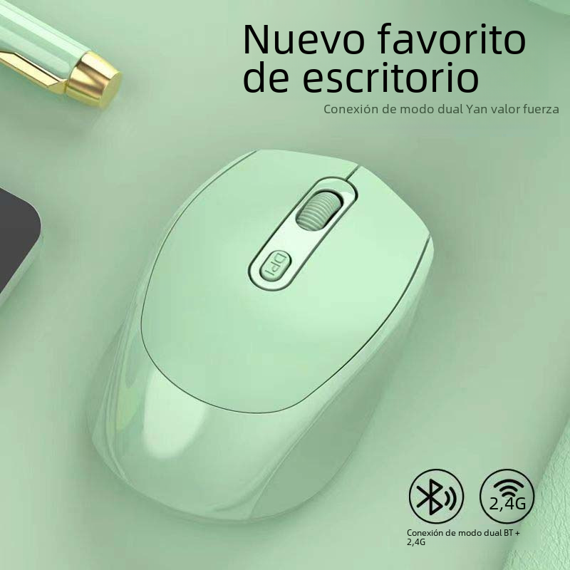 Venta caliente ratón inalámbrico Bluetooth Mute recargable de doble modo adecuado para Huawei portátil niñas Oficina