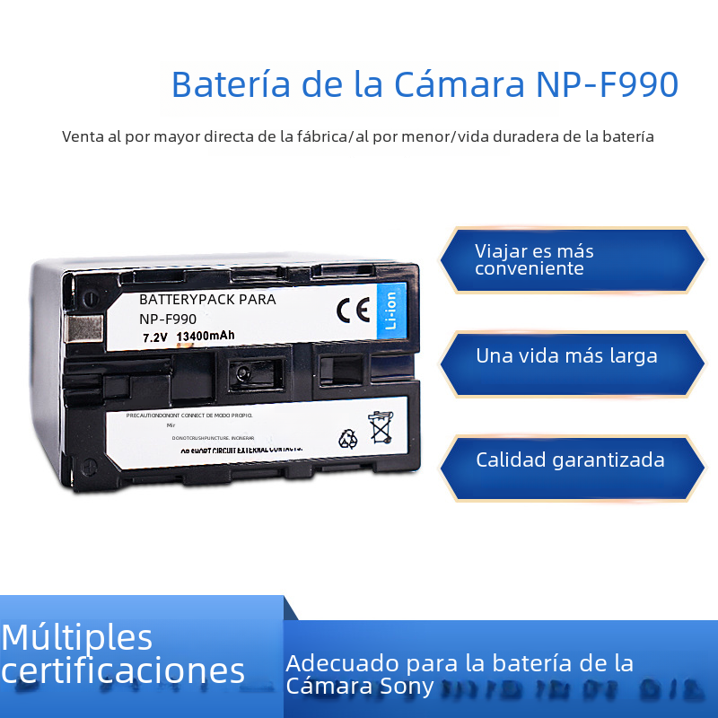 Batería np-f990 adecuada para Sony cámara digital batería tipo-C carga rápida Luz de relleno batería de decodificación completa