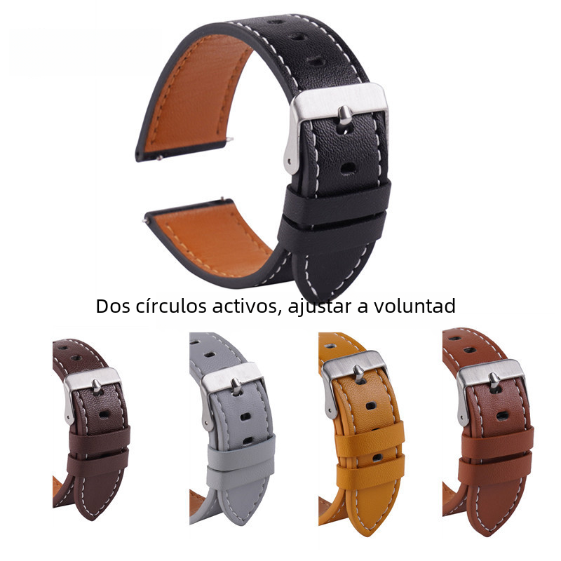 Aplicable a Huawei Samsung WATCH3 GT3WATCH 3Pro reloj inteligente correa de cuero plana fábrica en stock