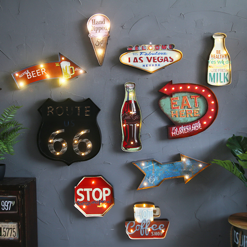American modern ice cream LED light creative wall decoration pendant cafe bar shop wall decoration wall decoration