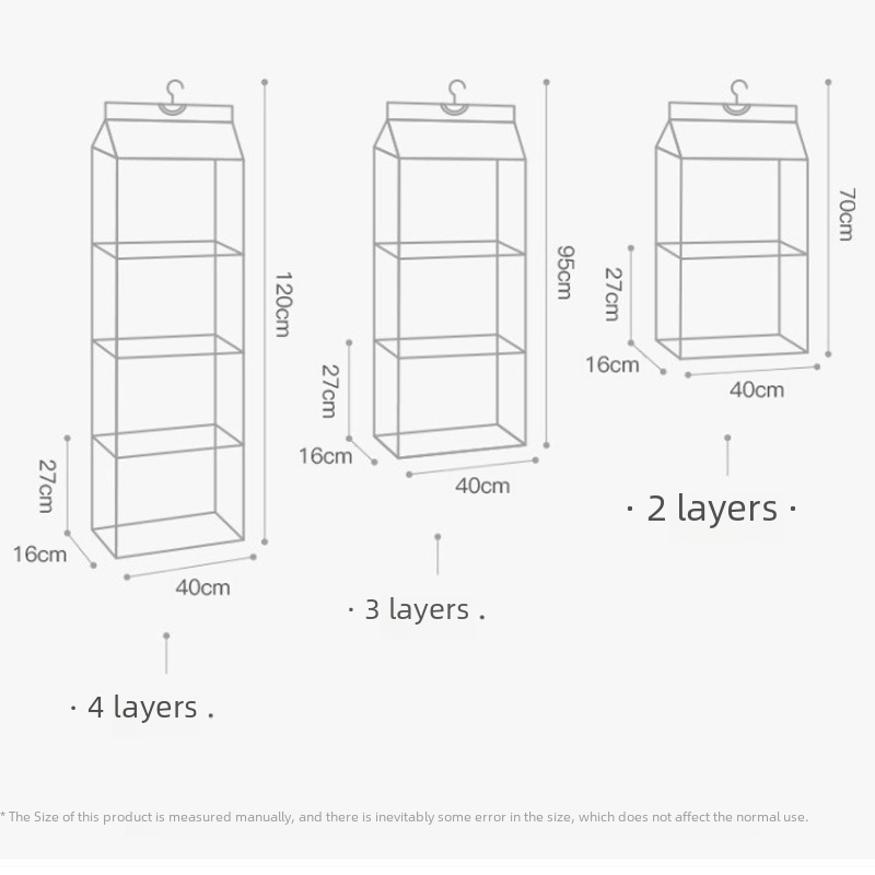 Bag Storage Hanging Bag Household Wardrobe 3D Hanging Leather Bag Organizing Fabric Dustproof Storage Shelf Dormitory Tool 