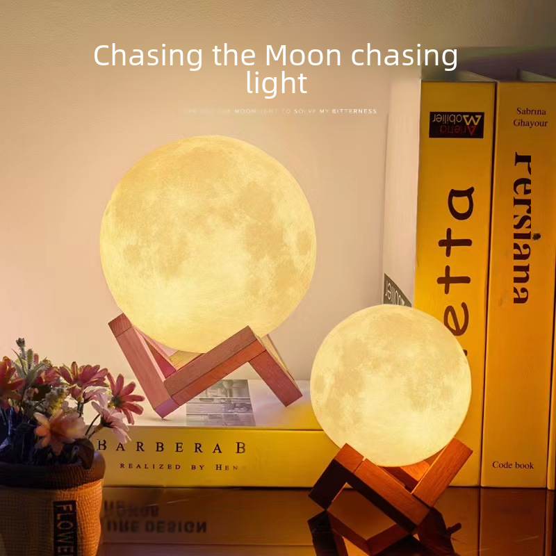 Creative bedside atmosphere night light moon bedroom sleep light Net red moon Starry Sky Pat charging atmosphere desk lamp