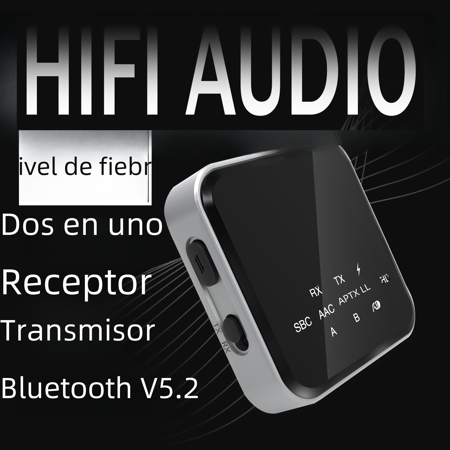 2022 nuevo Bluetooth 5,2 transmisor de recepción de Audio Aptx Adaptativa coche que recibe la transmisión de TV
