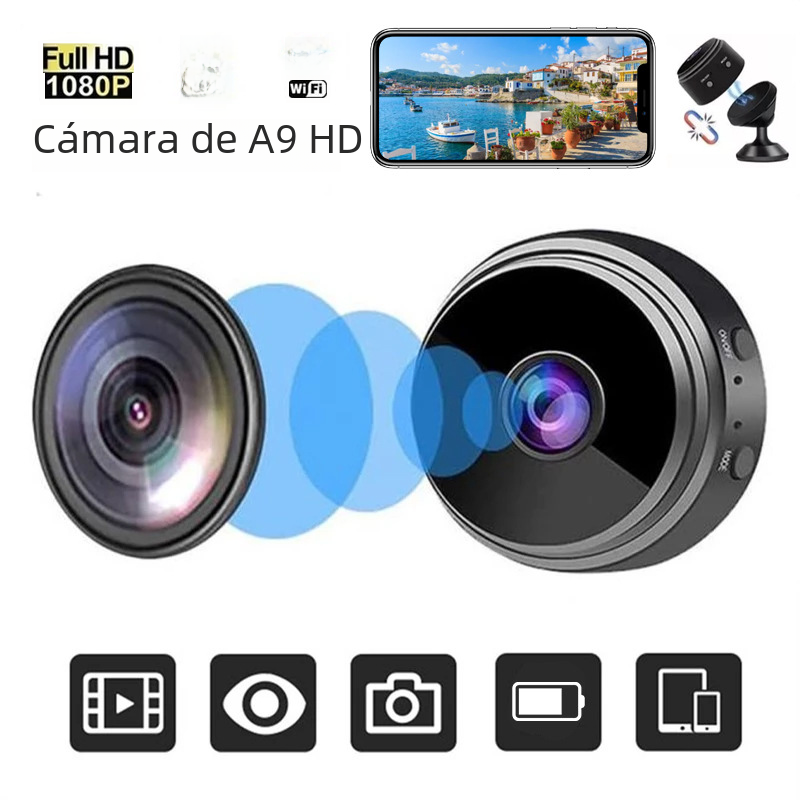 A9 Cámara 1080p HD WiFi Cámara al aire libre seguridad para el hogar infrarrojos inalámbrico remoto inteligente Cámara