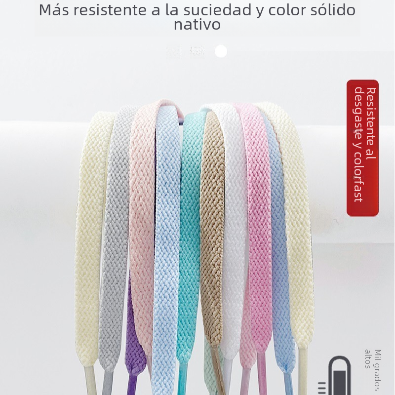 8mm de poliéster de una sola capa de color plano cordones de los Zapatos aptos zapatos de lona zapatos blancos AJ deportes casuales cordones al por mayor
