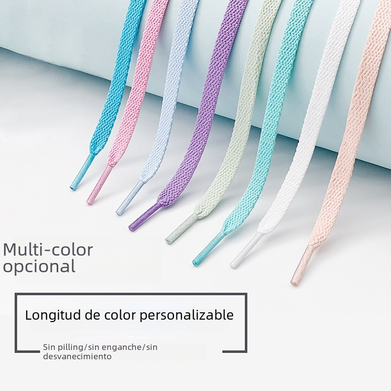 8mm de poliéster de una sola capa de color plano cordones de los Zapatos aptos zapatos de lona zapatos blancos AJ deportes casuales cordones al por mayor