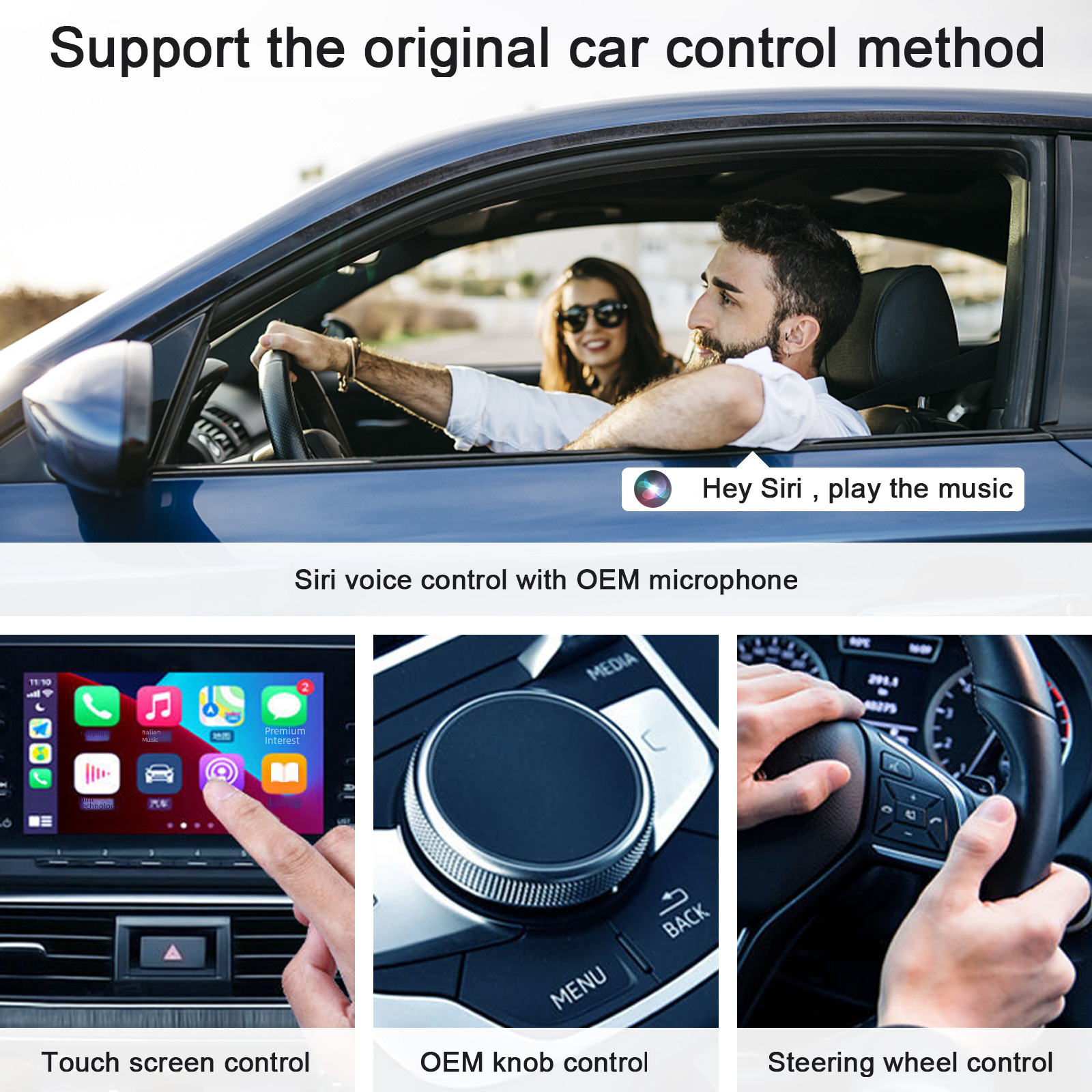Apple iPhone CarPlay car navigation wired to wireless CarPlay adapter converter cable