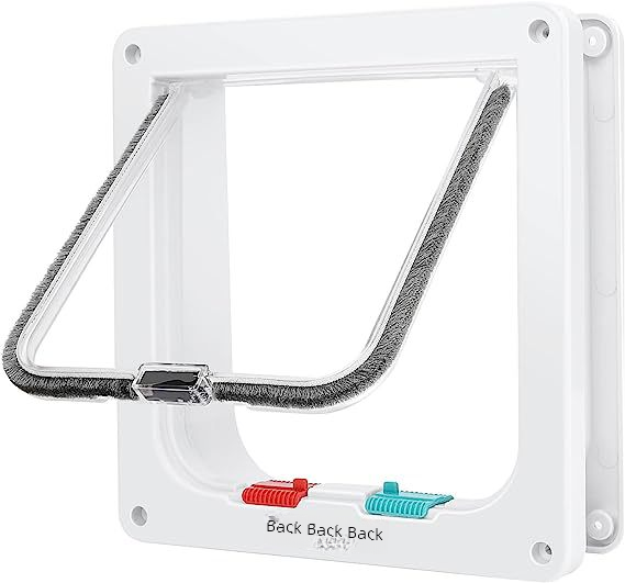 Factory supply pet cat door dog door two-way entrance and exit hole, mesh glass acrylic board cat dog house