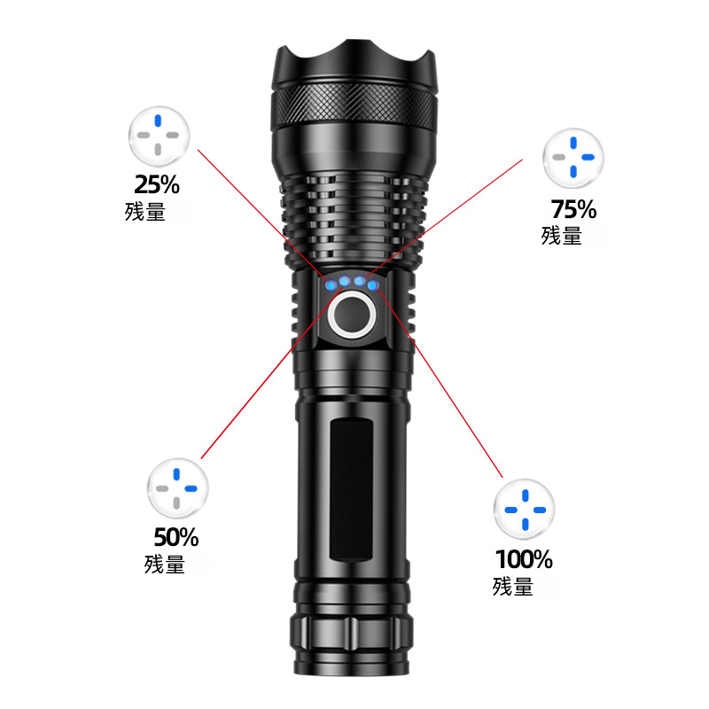 Usb 充電式 P50 懐中電灯屋外緊急照明高輝度ズーム可能な Led ハンドヘルドトーチ新モデル|undefined