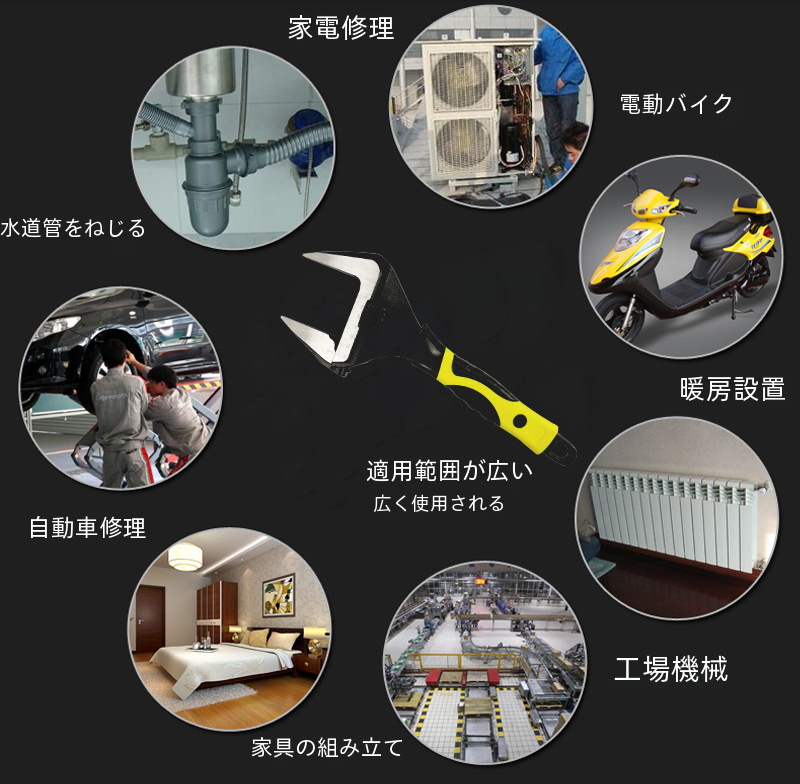 ダブルカラー滑り止め超大開口調節可能なレンチ配管家庭用車の修理浴室ハードウェアツール|undefined