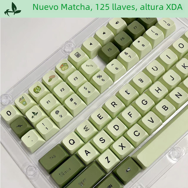 XDA Matcha 125 clave de queso verde hierba verde sublimación teclado tapa pequeño conjunto completo en caja PBT material ventas directas de la fábrica