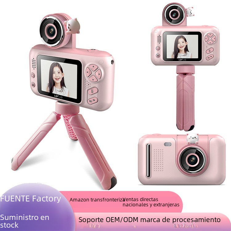 Cámara de fotografía de dibujos animados para niños, cámara de alta definición con tapa manual de 2022 pulgadas, reflejo único, novedad de 2,4